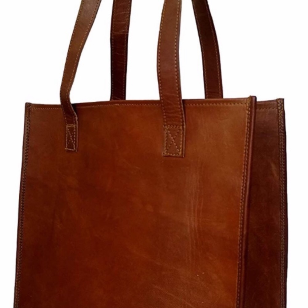 Genuine Brown Leather Tote